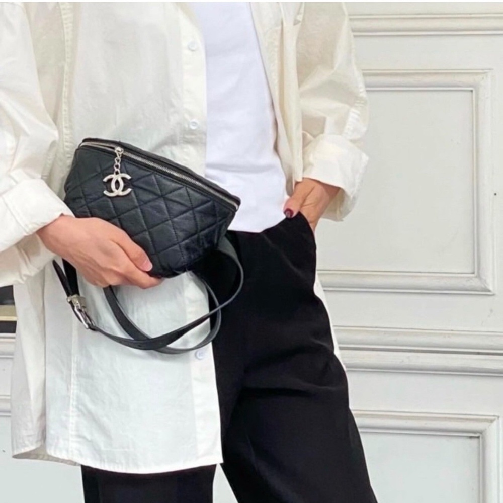 CHANEL - Grained Calfskin Quilted Waist Belt Bag R1.231